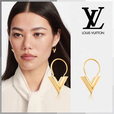 louis vuitton essential v hoops price|Essential V Stud Earrings S00 .